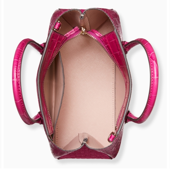 NWT Kate Spade Eva Croco Purse in Cherry Pie Pink - Picture 4 of 11